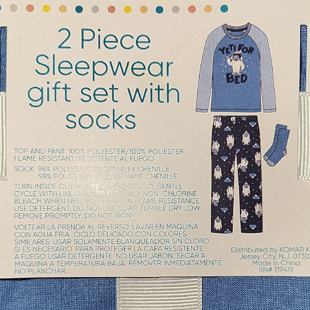 Komar Kids Blue Pajama Set with Socks
